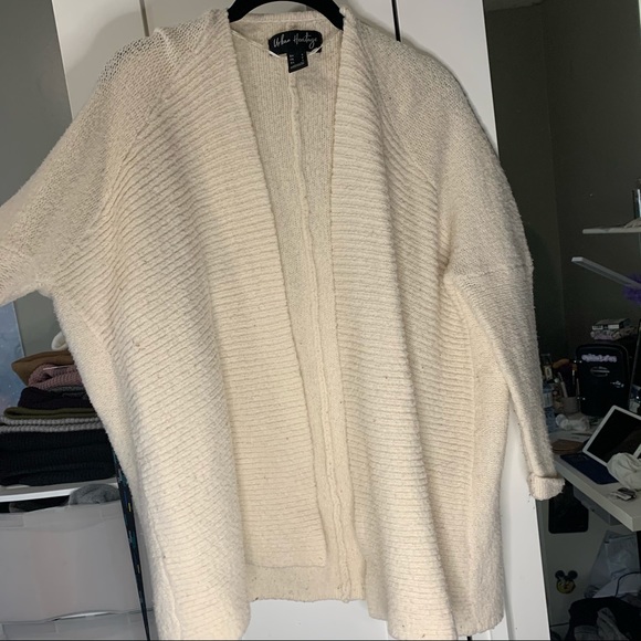 Urban Heritage Rib Knit White/Cream Cardigan - Picture 6 of 10